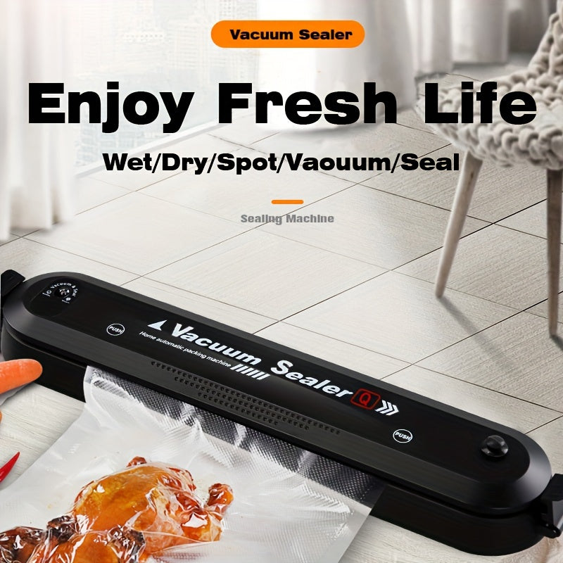 1set Vacuum Sealer Machine Food Vacuum Sealer Automatic Air Sealing System For Food Storage Dry Food Modes Compact Design With 10Pcs Vacuum