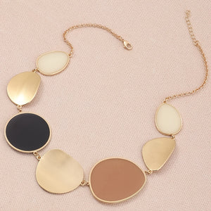 Minimalist Asymmetrical Colorblock Necklace Exaggerated Geometric Creativity Necklace 1pc