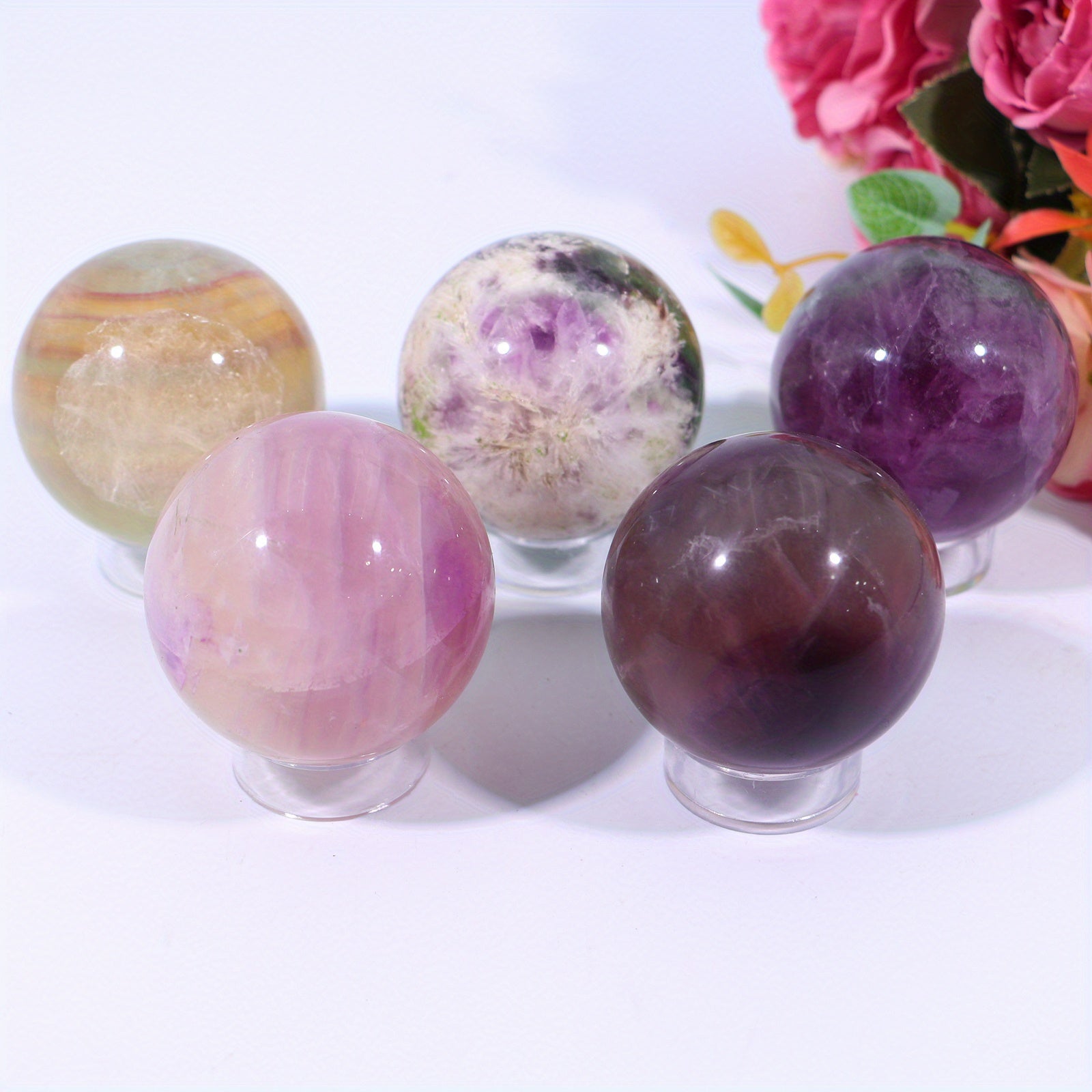 Natural Rainbow Fluorite Balls,High Quality Polished Purple Green Fluorite Balls,Meditation Crystal Balls,Reiki Healing,Healing Crystals,Magic Balls,Sacred Energy FOr Magicians, Home Decor Balls,Crystal Gifts