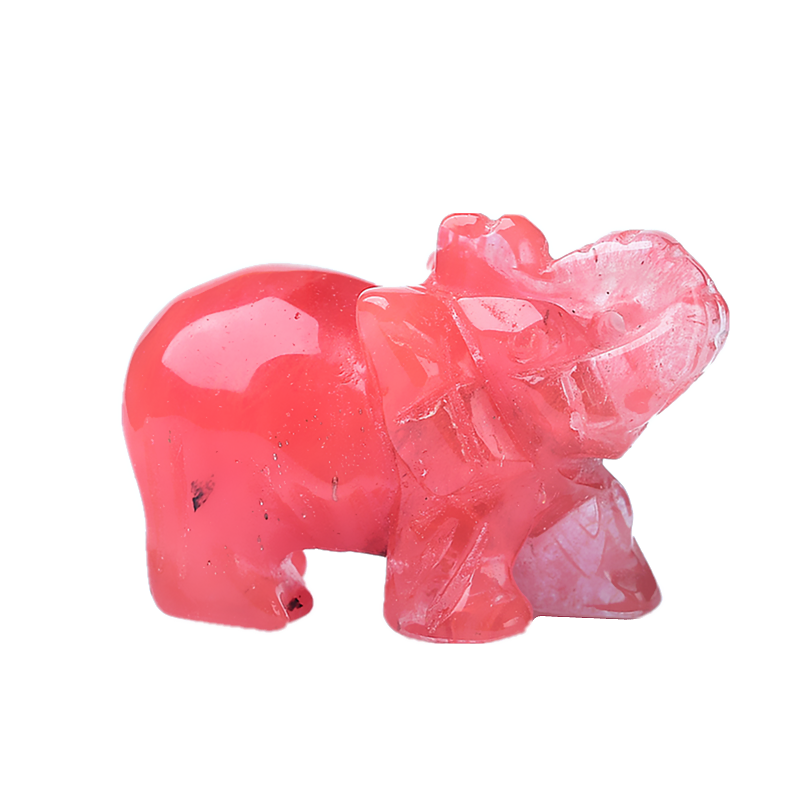 Crystal Decor 2 Inch Elephant Quartz Figurine Statue Carved Gemstone Sculpture