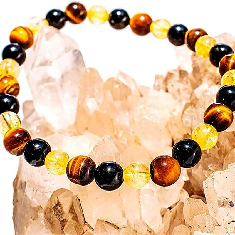 Black Obsidian Hematite Triple Protection Bracelet Lava Stone bracelets