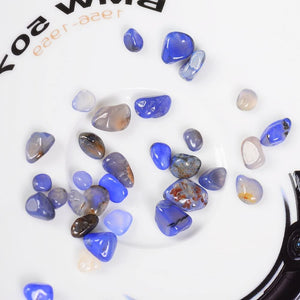 1lb Blue Agate Polished Quartz Tumbling Stones- Natural Gemstone Tumbled Stones -Indoor Outdoor Decoration .Size About7