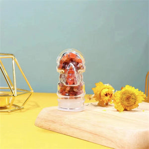 Crystal Drink Bottle Gemstone Chip Healing Tumble Water Bottle Reiki Gemstone Hand-made Energy Crystal Portable Cup Skull Shape