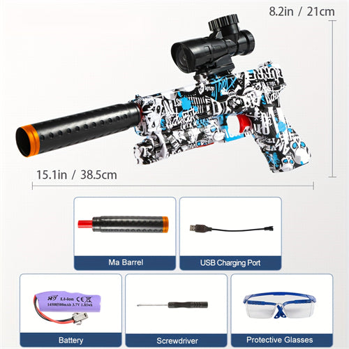 Electric AKM/M4 Splatter Blaster, Gel Blaster Gun With Water Beads And Goggles, Toy Gun For Outdoor Activities And Shooting Game, Adult Toys And Kid Toys (Gel Bullets Not Included)