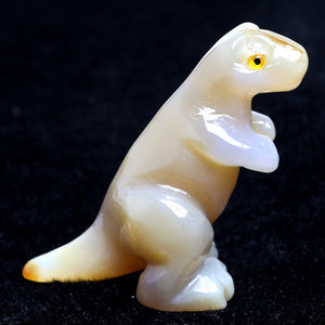 Natural Hand Carved Gemstone Crystal Quartz  Dinosaur  Figurine Sculpture Hand Made Statue 2.4 inches Healing Stone Reiki Home Decor Gift