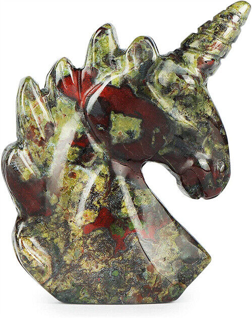 Unicorn Stone Statue,Hand- Carved Healing Crystal Gemstones Unicorn Figurine Reiki Sculpture Desk Decor Ornametns with Gift Box