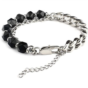 Stainless Steel Fashion Jewelry Natural Tiger Eye Obsidian Men'swomen's Bracelet