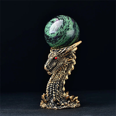 Dragon Devil Reality Sphere Holder Stand Base Natural Crystal Ball Hand Made Display Reiki Meditation Home Decor Garden Gift DIY Display