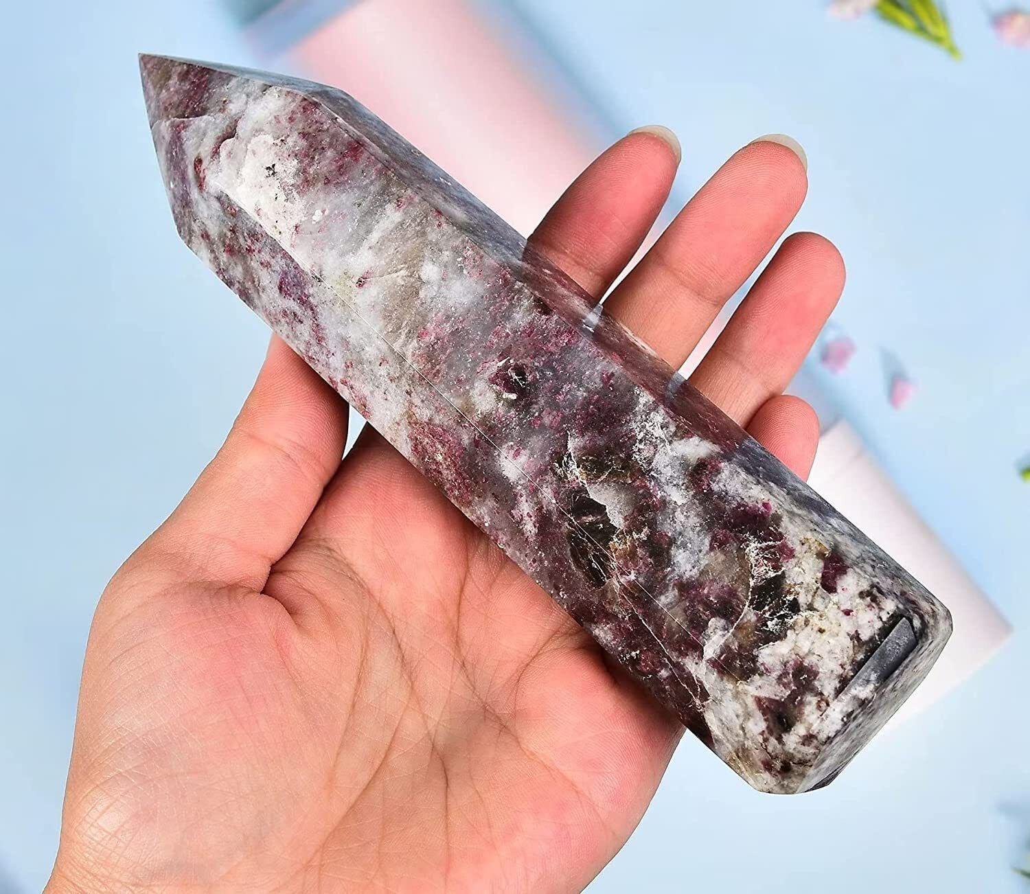 Crystal Stone Tower Large Healing Crystal Wand Obelisk 6 Faceted Column Reiki