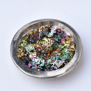 Gorgeous Rainbow Bismuth Geode Bowl Ornament Home Decor With Stand Collecting US Stock