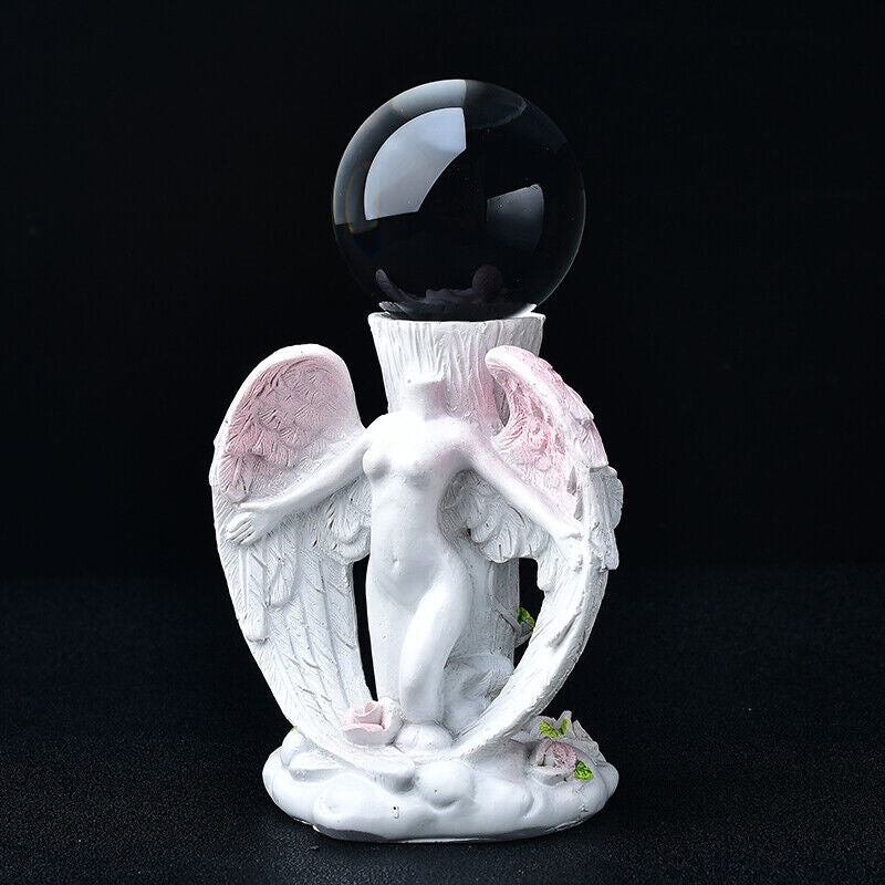 Fairy Maiden Angel Design Crystal Ball Stand Sphere Stand Globe Holder Decor