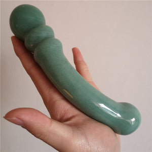 Natural Stone Yoni Wand Crystal Green Aventurine Pleasure Stick Massage