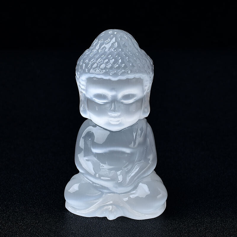 Selenite Buddha Hand Carved Sculpture Crystal Home Decoration Selenite Figurine