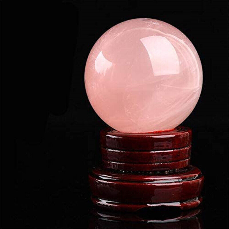 Healing Crystal Natural Pink Rose Quartz Gemstone Ball Divination Sphere