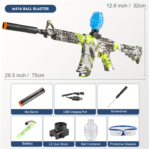 Electric AKM/M4 Splatter Blaster, Gel Blaster Gun With Water Beads And Goggles, Toy Gun For Outdoor Activities And Shooting Game, Adult Toys And Kid Toys (Gel Bullets Not Included)