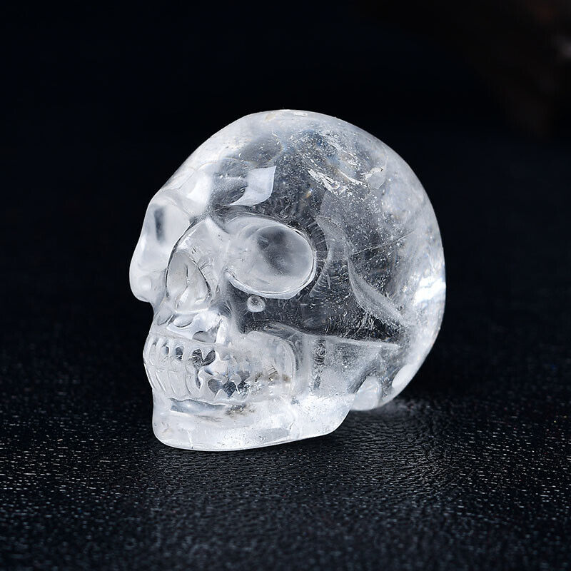 Hand Carved Mixed Gemstone Crystal Skull Healing Figurine Carving Home Decor