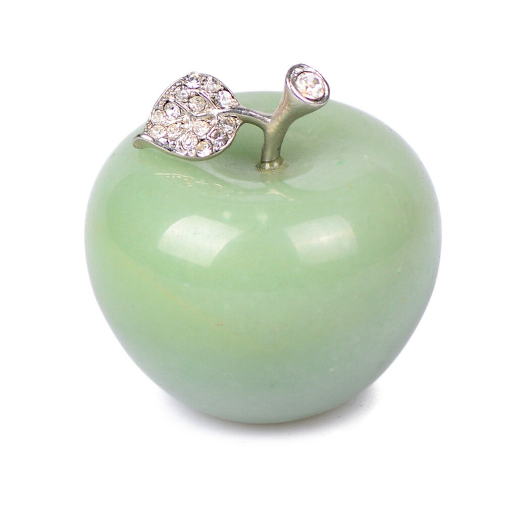 Natural Crystal Apple Carving Mini Green Aventurine Apples Decor Display Gift