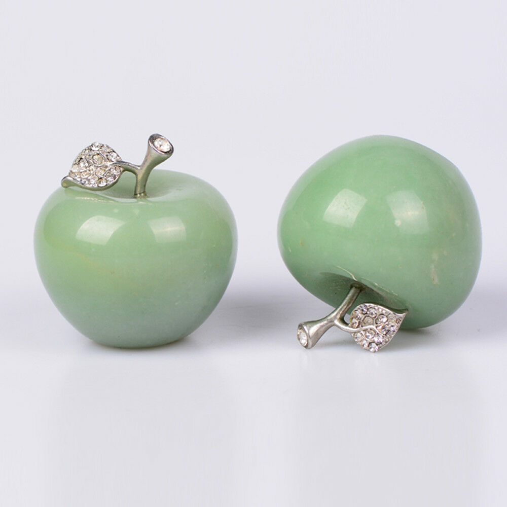 Natural Crystal Apple Carving Mini Green Aventurine Apples Decor Display Gift