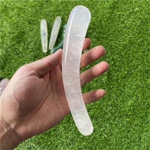 Large Long Natural Rose Quartz Crystal Massage Penis Wand Gemstone Yoni for Women Health Smooth Polished