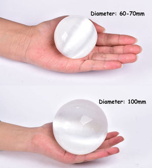 Selenite Crystal Sphere Healing Crystal Ball for Meditation, Home Decoration