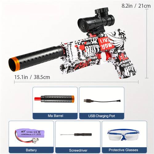 Electric AKM/M4 Splatter Blaster, Gel Blaster Gun With Water Beads And Goggles, Toy Gun For Outdoor Activities And Shooting Game, Adult Toys And Kid Toys (Gel Bullets Not Included)