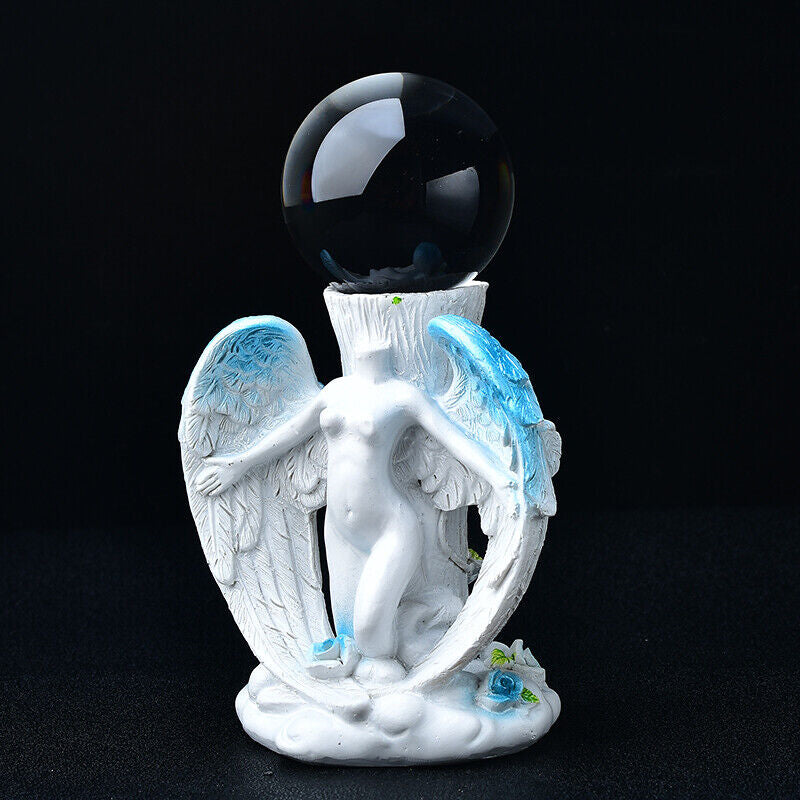 Fairy Maiden Angel Design Crystal Ball Stand Sphere Stand Globe Holder Decor