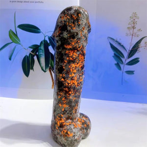 17.5cm Large Size Natural Yooperlite Crystal Massage Penis Wand Gemstone