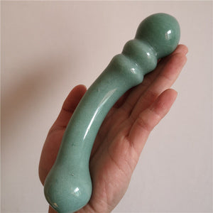 Natural Stone Yoni Wand Crystal Green Aventurine Pleasure Stick Massage