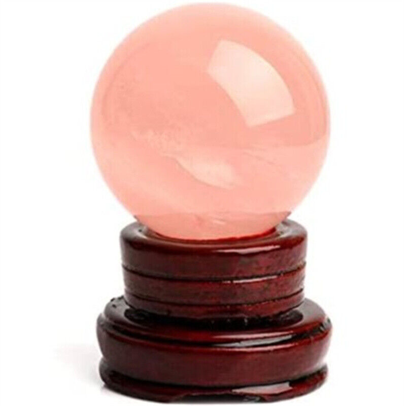 Healing Crystal Natural Pink Rose Quartz Gemstone Ball Divination Sphere