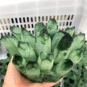 Natural Green Phantom Crystal Ghost Quartz Crystal Cluster for Home Decoration