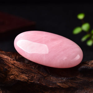 Pink Natural Palm Stone Rose Quartz Healing Crystal Massage Rock Hand-Polished