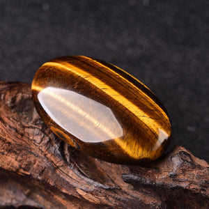 Yellow Tiger's Eye Palm Stone Quartz Healing Crystal Massage Polished Meditation Hand-Polished