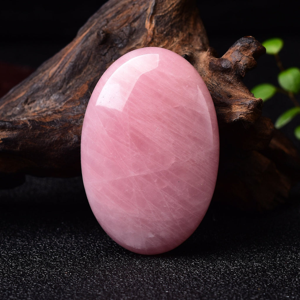 Pink Natural Palm Stone Rose Quartz Healing Crystal Massage Rock Hand-Polished