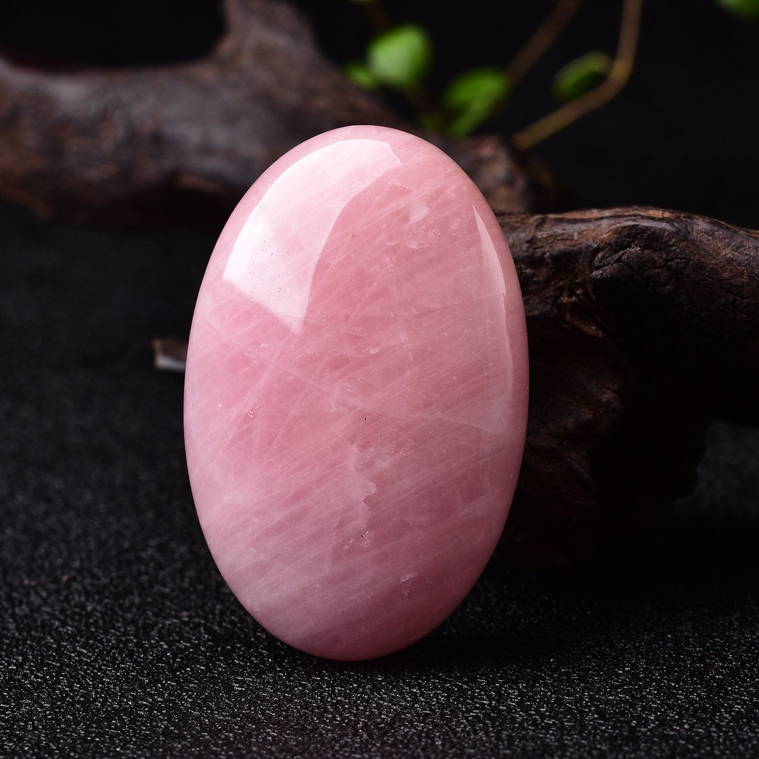 Pink Natural Palm Stone Rose Quartz Healing Crystal Massage Rock Hand-Polished