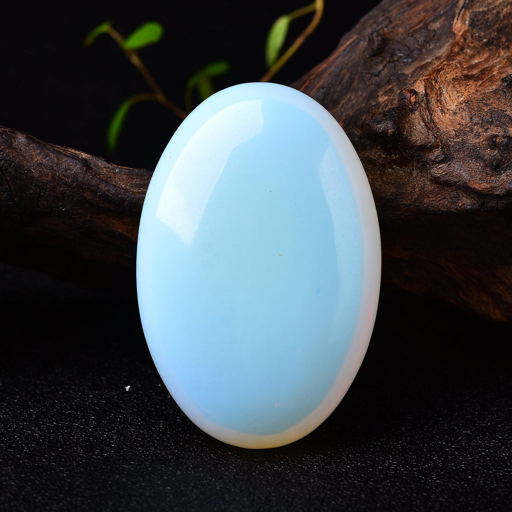 Opalite  Palm Stone Quartz Healing Crystal Massage Polished Stone Meditation Hand-Polshed