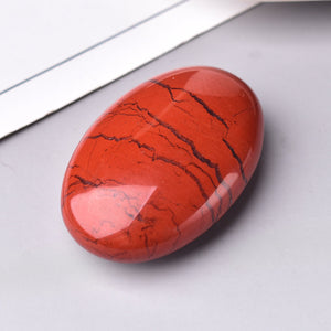 Africa Red Jasper Palm Stone Quartz Healing Crystal Massage Polished Meditation Hand-Polished