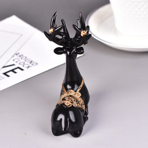 Coloful Hand-Carved Reindeer Crystal Ball Display Stand  Deer Room Display Stand Decoration Sphere Handmade Painted Stand Base  Holiday Gift