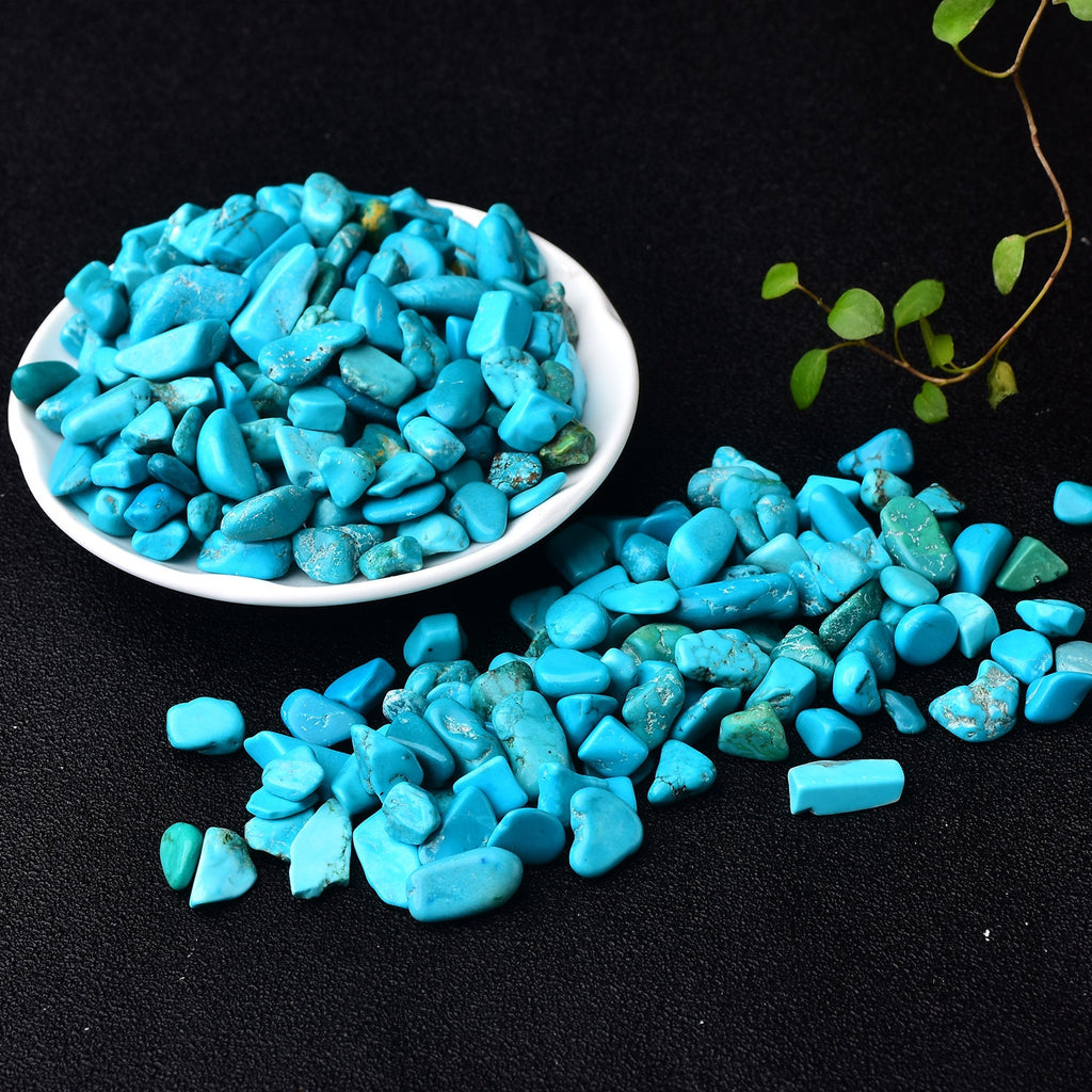 0.44LB Hand Polished dyed Turquoise Tumbled Stones Reiki Gravel Crystal Energized Stones  FishTank Decor Garden Tank Décor Room Decor