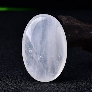 Clear White Quartz Palm Stone Quartz Healing Crystal Massage Tools Polished  Meditation Rock  Hand-Polished Energy Stone Home Decor Gift