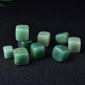 Hand Polished Natural Aventurine CUBE Tumbled Stone Gravel Square Crystal Stones Hand-Polished Fish Tank Decor Garden Healing Gemstone