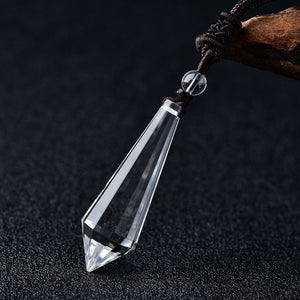 White Clear Reiki Quartz Pendulum Gemstone Healing Charm Pendant Fashion Gift Crystal Charm Pendants Hand-Polished Healing Meditation