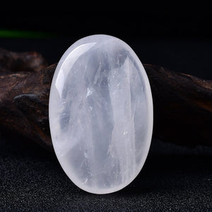 Clear White Quartz Palm Stone Quartz Healing Crystal Massage Tools Polished  Meditation Rock  Hand-Polished Energy Stone Home Decor Gift