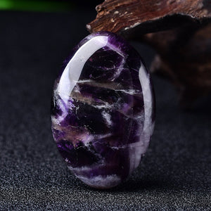 Dream Amethyst Palm Stone Quartz Healing Crystal Massage Tools Polished Gemstone Meditation Rock Hand-Polished Energy Stone Room Decor Gift