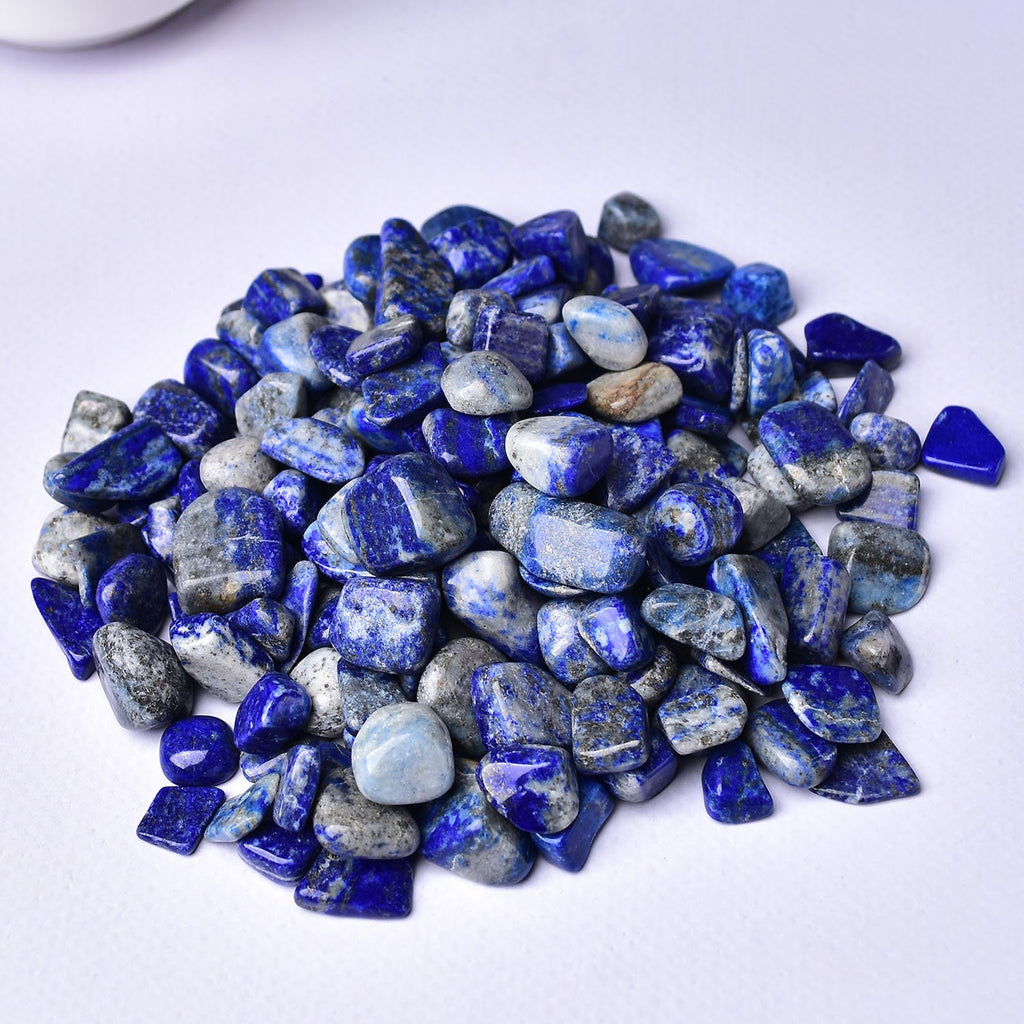 0.44LB Bulk Hand Polished Natural Lapis lazuli Stones Reiki Gravel Crystal Stones Decoration FishTank Decor Garden Tank Décor Room Decor