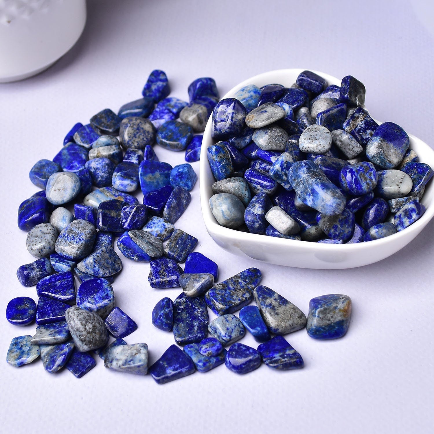 0.44LB Bulk Hand Polished Natural Lapis lazuli Stones Reiki Gravel Crystal Stones Decoration FishTank Decor Garden Tank Décor Room Decor