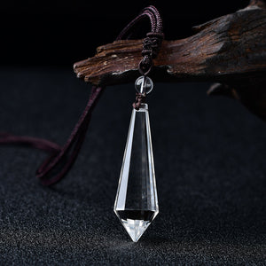 White Clear Reiki Quartz Pendulum Gemstone Healing Charm Pendant Fashion Gift Crystal Charm Pendants Hand-Polished Healing Meditation