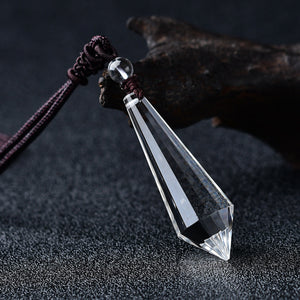 White Clear Reiki Quartz Pendulum Gemstone Healing Charm Pendant Fashion Gift Crystal Charm Pendants Hand-Polished Healing Meditation