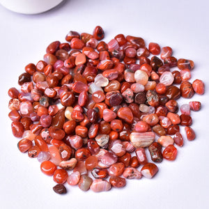 0.44LB Bulk Hand Polished Natural Red Agate Stones Reiki Gravel Crystal Stones Decoration FishTank Decor Garden Tank Décor Room Decor