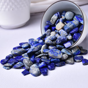 0.44LB Bulk Hand Polished Natural Lapis lazuli Stones Reiki Gravel Crystal Stones Decoration FishTank Decor Garden Tank Décor Room Decor