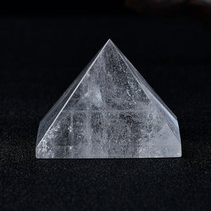 Hand-Made Natural Clear Quartz Healing Crystal Pyramid Reiki Healing Chakra Meditation Decor Metaphysical Figurine Cleanse Protection Gift